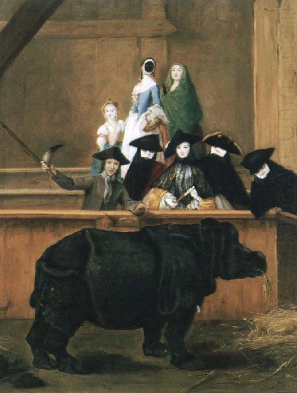 exhibition of a rhinoceros at venice, Pietro Longhi